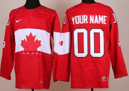 Custom Olympics Canada Jersey Name And Number 2014 Red