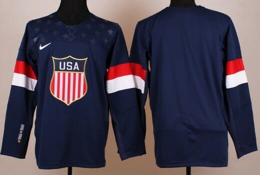 Custom Olympics USA Jersey Name And Number 2014 Navy Blue