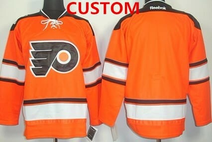 Custom Philadelphia Flyers Jersey Name And Number 2012 Winter Orange Blank Classic