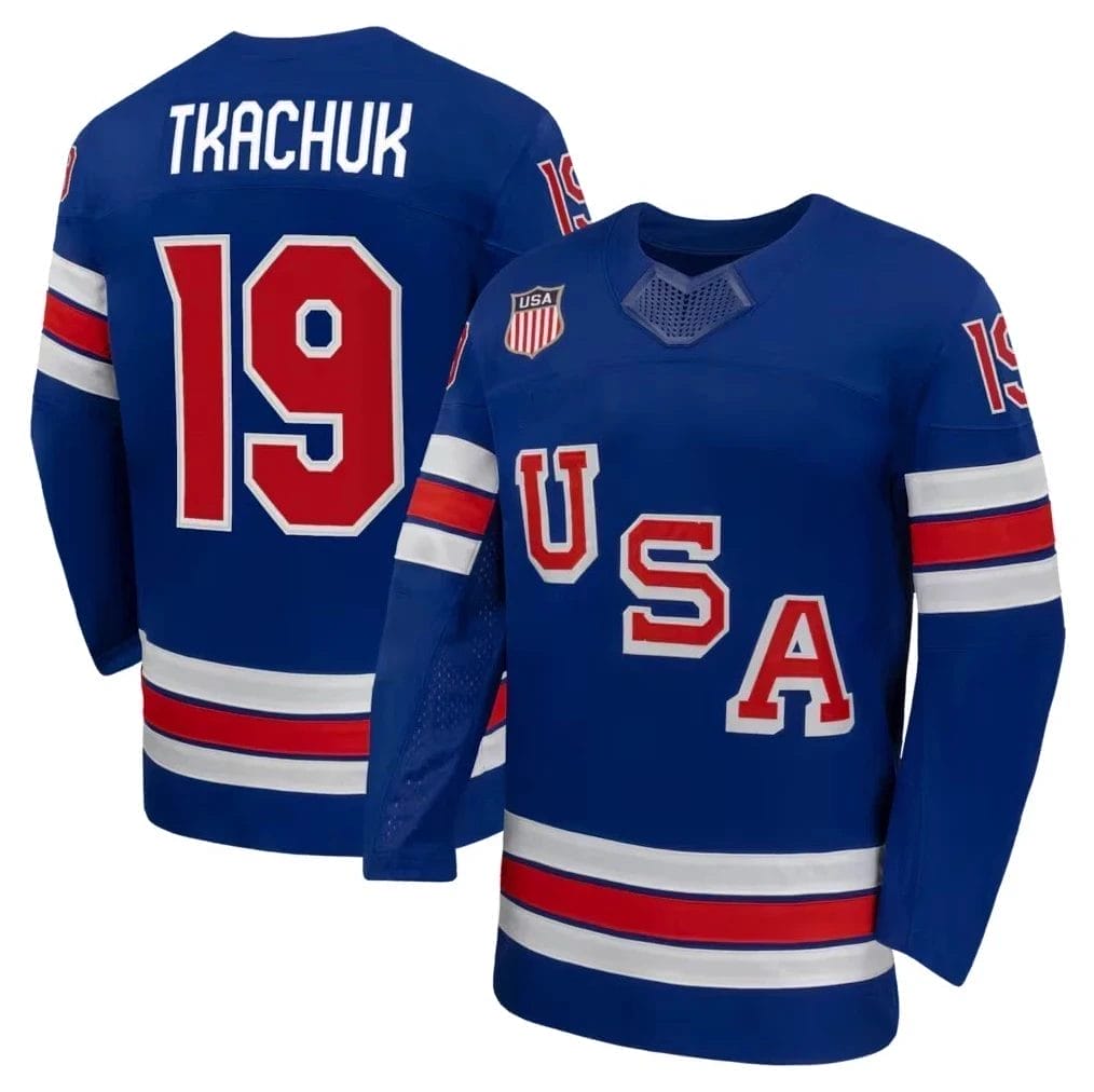 Matthew Tkchuk Jersey Team USA Winter Olympics 2026 Hockey Premium STITCHED Blue